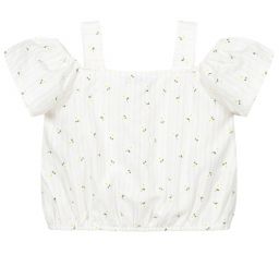 Mayoral-Girls Ivory Flowers Blouse | Childrensalon Outlet