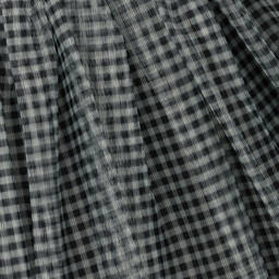 مايورال-فستان قطن جيرسي جينغهام لون عاجي وأسود | Childrensalon Outlet