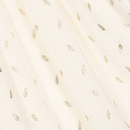Mayoral-Girls Ivory & Gold Feather Chiffon Dress | Childrensalon Outlet