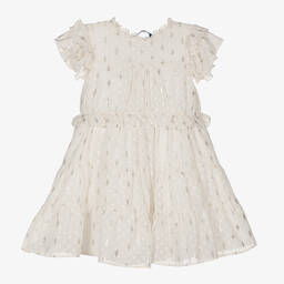 مايورال-فستان شيفون لون عاجي وذهبي | Childrensalon Outlet