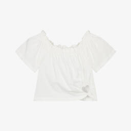 Mayoral-Girls Ivory Heart Accent Crop | Childrensalon Outlet