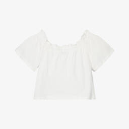 Mayoral-Girls Ivory Heart Accent Crop | Childrensalon Outlet