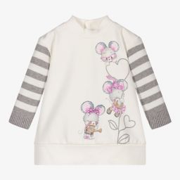 Mayoral-Girls Ivory Jersey Dress | Childrensalon Outlet