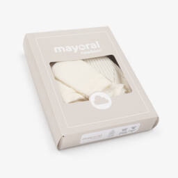 Mayoral Newborn-Girls Ivory Knit Hat and Mittens | Childrensalon Outlet