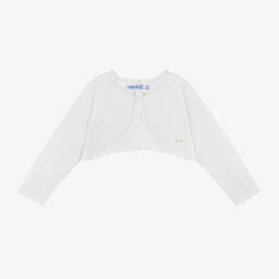 Mayoral-Girls Ivory Knitted Bolero Cardigan | Childrensalon Outlet