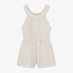 Mayoral-Girls Ivory Lace Playsuit | Childrensalon Outlet