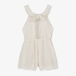 Mayoral-Girls Ivory Lace Playsuit | Childrensalon Outlet