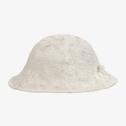 Mayoral-Girls Ivory Lace Sun Hat | Childrensalon Outlet