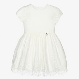 Mayoral-Girls Ivory Linen Dress | Childrensalon Outlet