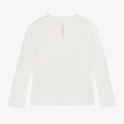 Mayoral-Girls Ivory Long Sleeve Graphic Tee | Childrensalon Outlet