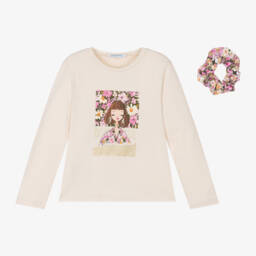Mayoral-Girls Ivory Long Sleeve Top Set | Childrensalon Outlet