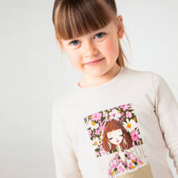 Mayoral-Girls Ivory Long Sleeve Top Set | Childrensalon Outlet