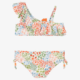 Mayoral-Girls Ivory & Orange Floral Bikini | Childrensalon Outlet