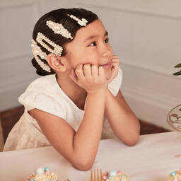 Mayoral-Girls Ivory Organza Dress | Childrensalon Outlet