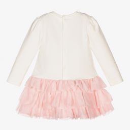 Mayoral-Girls Ivory & Pink Dress | Childrensalon Outlet