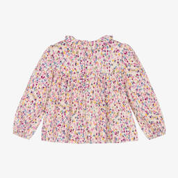 Mayoral-Кремово-розовая хлопковая блузка в цветочек | Childrensalon Outlet