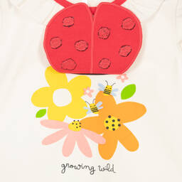 Mayoral-Кремовый топ с божьей коровкой и розовые легинсы | Childrensalon Outlet