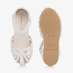 Mayoral-Girls Ivory Plait Strap Sandals | Childrensalon Outlet
