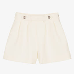 Mayoral-Girls Ivory Pleated Shorts | Childrensalon Outlet