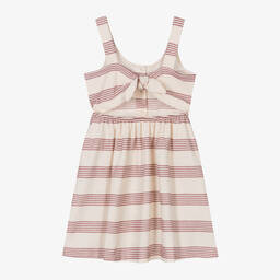 Mayoral-Girls Ivory & Red Stripe Cotton Dress | Childrensalon Outlet