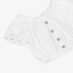 Mayoral-Girls Ivory Ribbed Knit Top | Childrensalon Outlet
