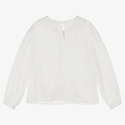 Mayoral-Girls Ivory Ruffle Crêpe Blouse | Childrensalon Outlet