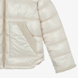 Mayoral-Girls Ivory Sherpa Jacket | Childrensalon Outlet