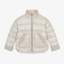 Mayoral-Girls Ivory Sherpa Jacket | Childrensalon Outlet