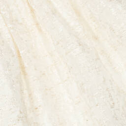 Mayoral-فستان أطفال بناتي أورغانزا ومزيج كتان لون عاجي | Childrensalon Outlet