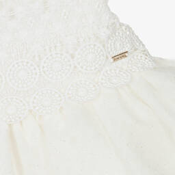 Mayoral-Girls Ivory Sparkly Lace & Tulle Dress | Childrensalon Outlet