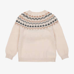 Mayoral-Кремовый свитер с узором фэр-айл и кисточками | Childrensalon Outlet