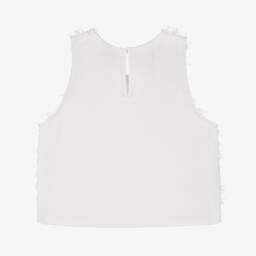 Mayoral-بلوزة تول عاجي مع شراشيب للبنات | Childrensalon Outlet