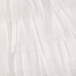 Mayoral-Girls Ivory Tulle Plissé Dress | Childrensalon Outlet