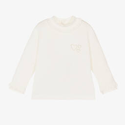 Mayoral-Girls Ivory Turtleneck Top | Childrensalon Outlet