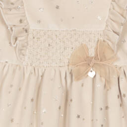Mayoral-Girls Ivory Velour Starry Dress | Childrensalon Outlet