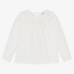 Mayoral-Girls Ivory Viscose Blouse | Childrensalon Outlet