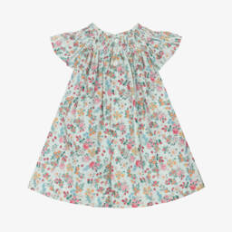 Mayoral Для новорожденных-Платье из хлопка с цветочным узором для девочек в нефритово-зеленом цвете | Childrensalon Outlet