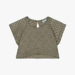 مايورال-توب محبوك كاكي للبنات | Childrensalon Outlet