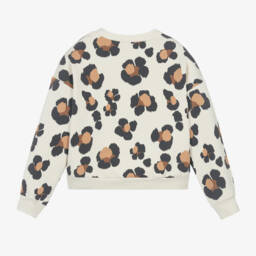 Mayoral-Girls Leopard Pattern Beige Sweatshirt | Childrensalon Outlet