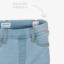 Mayoral-جيغنغز قطن دنيم لون أزرق فاتح للبنات | Childrensalon Outlet