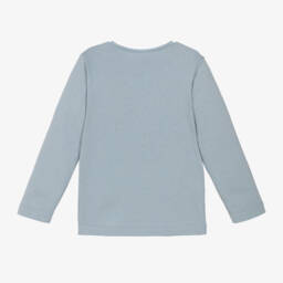 Mayoral-Girls Light Blue Shoe Print Top | Childrensalon Outlet