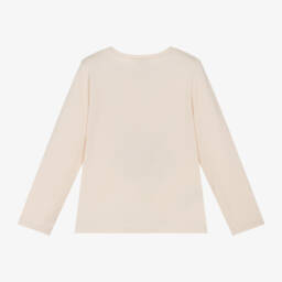 Mayoral-Girls Long Sleeve Ivory Sequin Top | Childrensalon Outlet