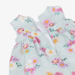 Mayoral Newborn-Girls Lush Green Linen Floral Dress | Childrensalon Outlet