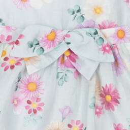 Mayoral Newborn-Girls Lush Green Linen Floral Dress | Childrensalon Outlet