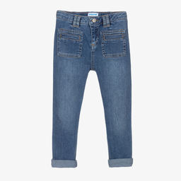 Mayoral-Girls Mid-Blue Denim Jeans | Childrensalon Outlet