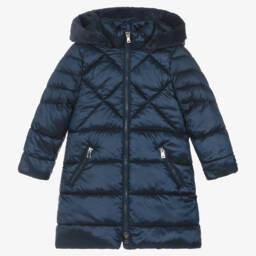 Mayoral-Girls Midnight Hooded Quilted Jacket | Childrensalon Outlet