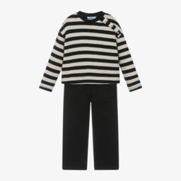 Mayoral-Girls Monochrome Stripe Knit Set | Childrensalon Outlet