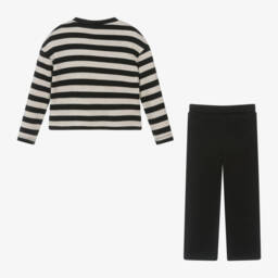 Mayoral-Girls Monochrome Stripe Knit Set | Childrensalon Outlet