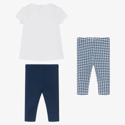 Mayoral-Girls Navy Blue Cotton Leggings Set | Childrensalon Outlet