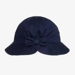 Mayoral-Girls Navy Blue Cotton Sun Hat | Childrensalon Outlet